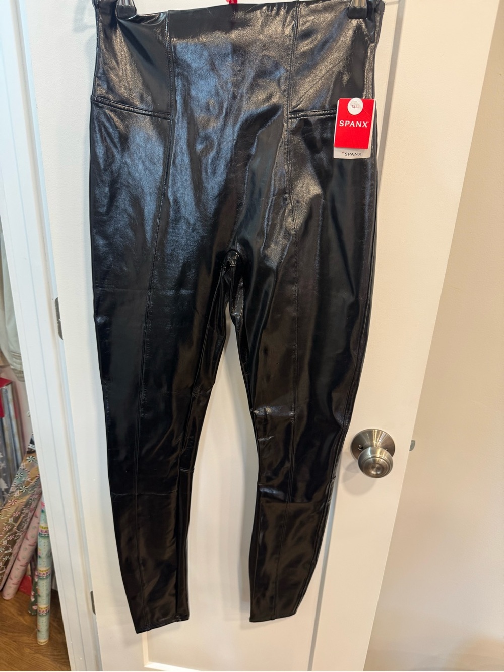 SPANX Faux Leather High Waist Leggings - Black size Large Tall